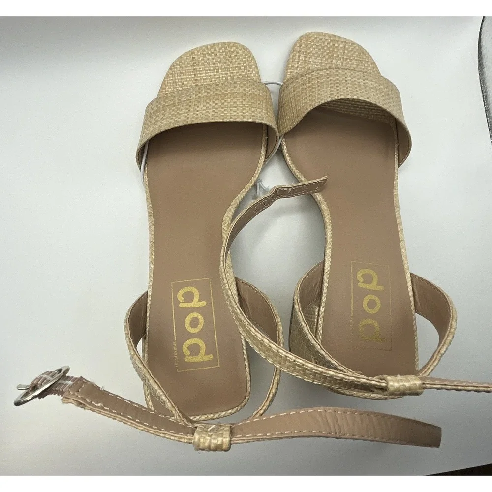 Womens Pop Zymic Natural Heeled Sandals -‎ New - Size 7